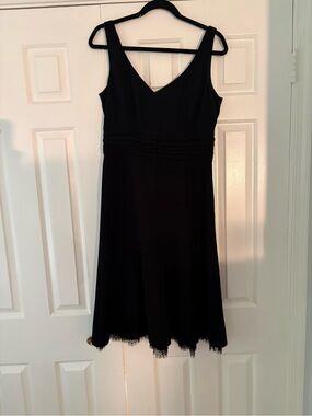 Ann Taylor Classic Black V-Neck Sleeveless Dress